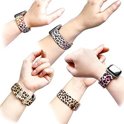 Leopard Print Women Band For iWatch 38 42 41mm For Apple Watch Strap Series  8 Ultra SE 7 6 5 40 44 45mm Stainless Steel Bracelet