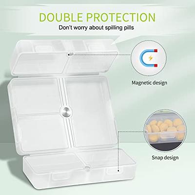 3 Pack - Open Lid Round Pill Box Organizer Pocket Small case Holder,Daily  containers. Medicine Holder, Ideal for Medication, Vitamin, Supplement