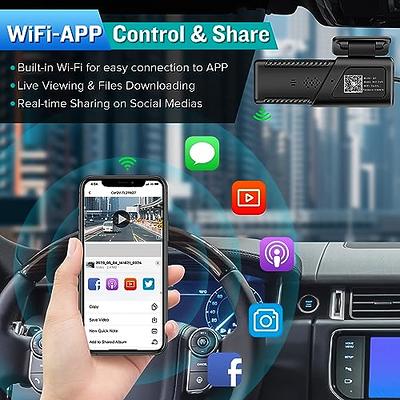 OMBAR Dash Cam 2K Built-in WiFi, Dash Camera for Cars with 0.96 LCD  Display, Car