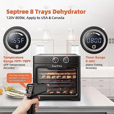 Septree Food Dehydrator 4 Stainless Steel Trays Food Dryer Machine with Digital Timer, Temperature Control and Safety Over Heat Protection for Jerky
