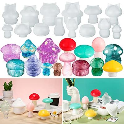 BBTO 14 Pcs Jar Resin Mold Mushroom Jar Silicone Mold Jewelry