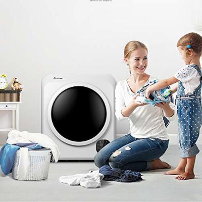 HOMCOM Compact Laundry Dryer Machine, 1300W, 3.22 Cu. ft. Electric Portable Clothes Dryer with 7 Drying Modes for Apartment or Dorm, White