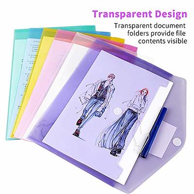 20 Pack Clear Document Folders Plastic Envelopes Poly Envelopes File  Envelopes with Label Pocket and Snap Button for Home Work Office  Organization 