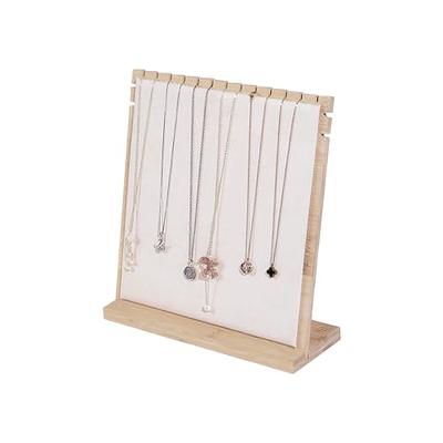 PH PandaHall Wood Necklace Display Stand, 12 Slots White Jewelry