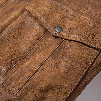 Flavor Mens Leather Flight Bomber Jacket Air Force Aviator (X-Large Brown)