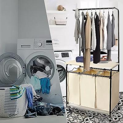  STORAGEIDEAS Laundry Sorter 4 Section, 4-Bag Heavy Duty Rolling  Laundry Hamper Cart, Laundry Basket Organizer With Wheels and Removable  Bags, Laundry Room Organization For Dirty Clothes Storage, BEIGE : Home 