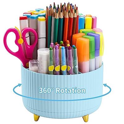  Rotating Pencil Holder - Pen Holder for Desk - 360 Degree  Rotating Pen Caddy Holders Desk Organizer with 5 Compartments - Mesh  Desktop Stationary Organizer for Home, Office with 10 Clips (Pink) : Office  Products
