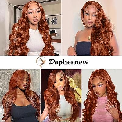 Natural Wig, HD Transparent Lace Wig Orange Ginger Color 13x6 Lace Front  Wigs Pre Plucked Body Wave Lace Front Wigs Human Hair with Baby Hair 150%  Density Remy Hair Glueless Side Part