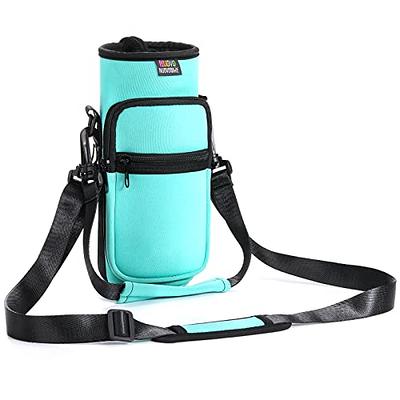 Nuovoware Water Bottle Carrier Bag, Bottle Pouch Holder, Adjustable Shoulder Hand Strap 2 Pocket Sling Neoprene Sleeve Sports Water Bottle Bag for Men