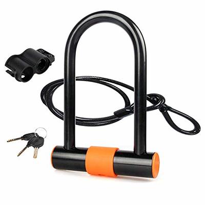  UBULLOX Bike U Lock Heavy Duty Bike Lock Bicycle U Lock, 16mm  Shackle and 4ft/6ft Length Security Cable with Sturdy Mounting Bracket for  Bicycle, Motorcycle and More : Sports 