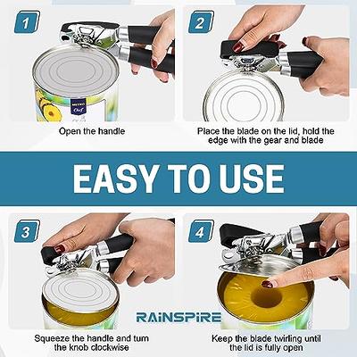 Rainspire Can Opener Manual Handheld Strong Manual Can Opener