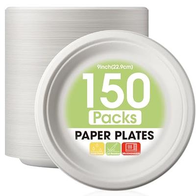 TaidMiao Dessert Plates, 100 Pack 6 Inches Small Paper Plates, Paper Plates  6 Inch – 100% Compostable Plates, Water & Oil Proof Disposable Plates