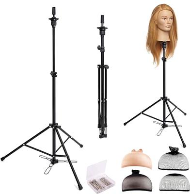 Wig Stand Tripod Wig Head Stand Mannequin Head Stand, Adjustable Mannequin  Stand