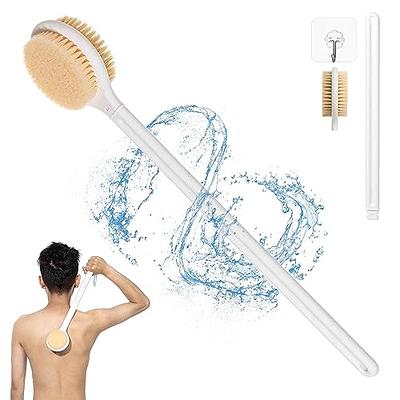 2in1 Body Bath Brush Long Handle Double-Sided Shower Back Scrubber Massage  Brush
