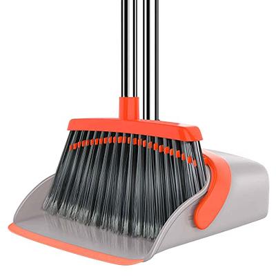 Red and White Microfiber Flat Mop and Bucket System with Broom