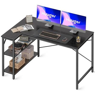 Reversible Computer Desk w/ 5 Shelves, Rolling L-Shaped Corner Desk Office  Desk