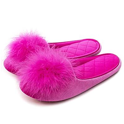  DOIOWN Women's Fuzzy Slippers Memory Foam Cute House Slippers  Plush Fluffy Furry Open Toe Home Shoes Bridal Bridesmaid Gifts for Wedding