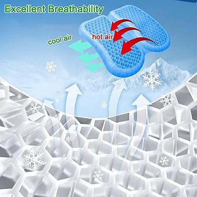  Gel Seat Cushion, for Long Sitting -Double Thick Gel Seat  Cushion Breathable Honeycomb Chair Cushion with Non-Slip Cover for Office  Chair Car, Wheelchair, Long Trips,Relief Sciatica Pain : Office Products