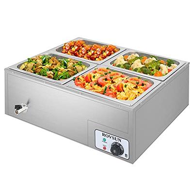 Portable Electric Food Hot Plate - Stainless Steel Warming Tray Dish Warmer  w/ Black Glass Top - Keep Food Warm for Buffet Serving, Restaurant,  Parties, Table or Countertop Use - NutriChef PKWTR40 