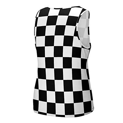 AUIGXYAK Black and White Checkered Flag Tank Tops for Men Summer Casual  Sleeveless Cool Workout T-Shirts Fitness Vest Athletic Undershirts M -  Yahoo Shopping