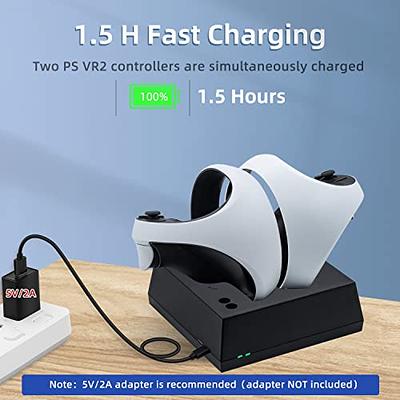  NexiGo Controller Charging Station for PSVR2, Dual Fast Charger  Dock with LED Light, Headset Display Stand and Controller Mount, Magnetic  Connector, USB to Type-C Cable, White : Video Games