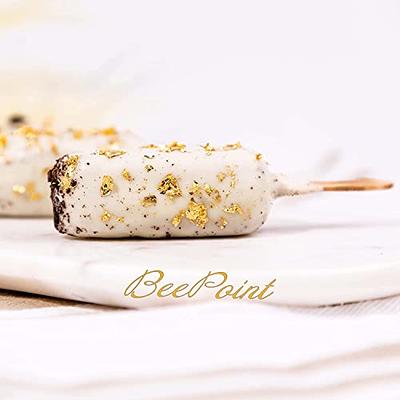 BeePoint 24K Edible Gold Leaf Sheets 10 Pcs - 0.98 x 0.98 Inches & 100mg Gold  Flakes
