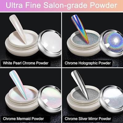 Chrome Nail Powder Gifts for Women - White Pearl Chrome Nail Powder, Aurora  Mermaid Iridescent Nail Powder, Holographic Unicorn Rainbow Nail Powder,Sliver  Metallic Mirror Effect Nail Glitter Manicure - Yahoo Shopping