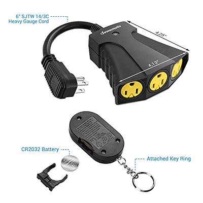 BESTTEN Wireless Outdoor Remote Control Outlet with 6-Inch Heavy