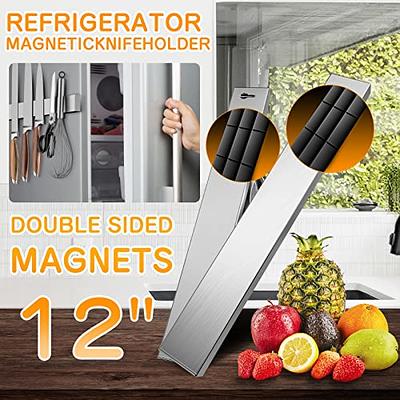 Gourmetop Kitchen Knife Set with No Drilling Magnetic Strip