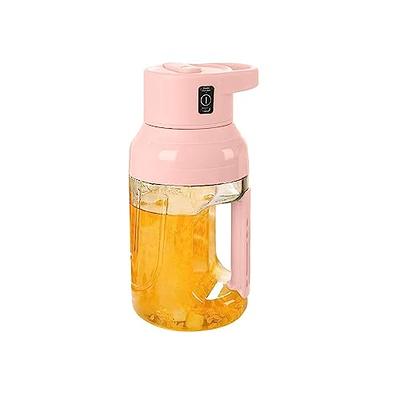 Portable Blender Cup Automatic Small Glass Juice Cup for Travel Sports  Kitchen Pink Single Cup With Cover