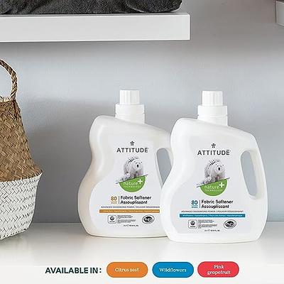 ATTITUDE Baby Fabric Softener, Plant and Mineral-Based Ingredients, HE  Compatible, Vegan and Cruelty-free Laundry and Household Products,  Unscented