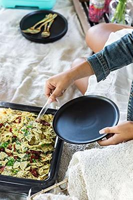 Fancy Panz 2-in-1 Dress Up & Protect Your Foil Pan, Made in USA, Fits 2  size of foil pans. Foil Pan & Serving Spoon Included. Hot or Cold Food.  Stackable for easy