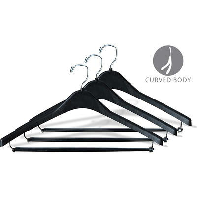 Hanger Central Durable Plastic Clothing Hangers with Metal Swivel Hooks, 17  inch, 200 Pack, Black 