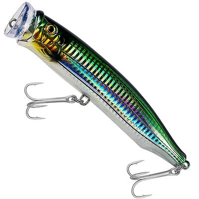 THKFISH Popper Lures Saltwater Tuna Popper Topwater Fishing Lures for Surf  Fishing Bass with 3D Eyes for GT Tuna Large Fish 5.9in GREEN-1PC - Yahoo  Shopping