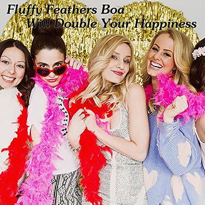 Feather Boas With Heart Rimless Sunglasses4 Ft Chandelle Feather Boa For  Bachelor Party Halloween Christmas Costume Accessory