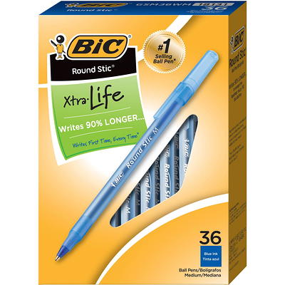 BIC Cristal Xtra Smooth Ballpoint Stick Pen Blue Ink 1mm Medium 24/Pack  MS241BE