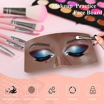 Makeup Practice Face Board, 3D Realistic Practice Makeup Face Set