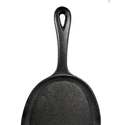 Valor 13 x 10 Oval Pre-Seasoned Cast Iron Fajita Skillet with