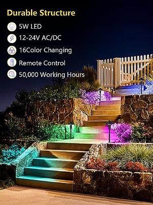 ZUCKEO LED Low Voltage Landscape Lights RGB Pathway Lights, 5W LED