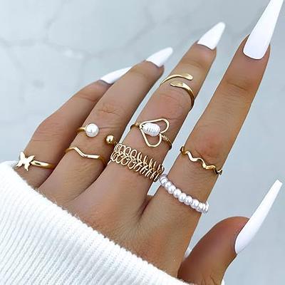 Boho Knuckle Rings Set Gold Stackable Finger Rings Midi Size Joint