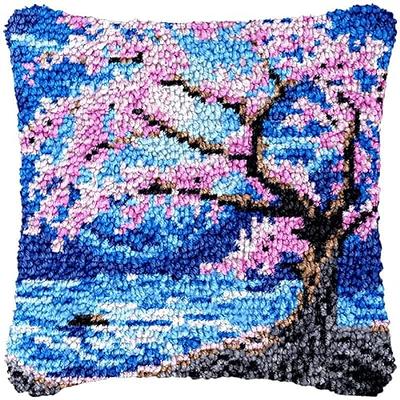 Gift2U Latch Hook Kit, Dolphin DIY Throw Pillow Cover Sofa Cushion Cover  Latch Hook Rug Kit 16X16 inch Animal Pattern Paint Embroidery
