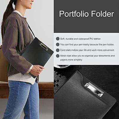 Pacific Mailer Padfolio Portfolio Leather Binder Interview Legal Document Organizer Business Card Holder Included Letter Sized Writing Pad Piano Noir