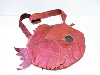 Vintage Patchwork Leather Purse Handbag Shoulder Bag Fish Shaped