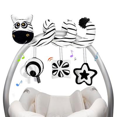 Baby Toys for 0-6 Months, Car Seat Toys for Babies, Black White Stroller Toy  Stretch