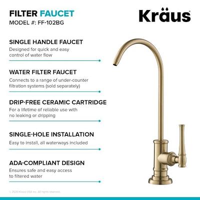 KRAUS Purita 100% Lead-Free Kitchen Water Filter Faucet in Brushed Gold