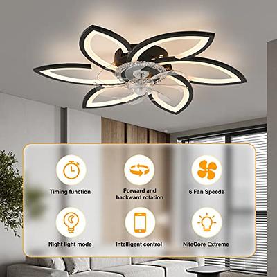  Dalouguan Ceiling Fan with Lights Remote Control, 24