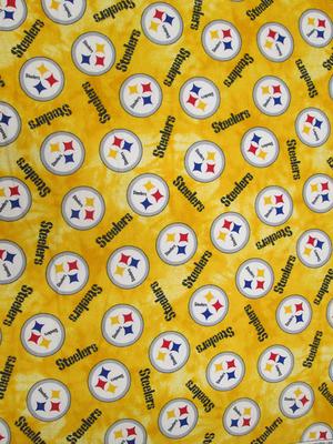 NFL Cotton Broadcloth Pittsburgh Steelers Black Fabric