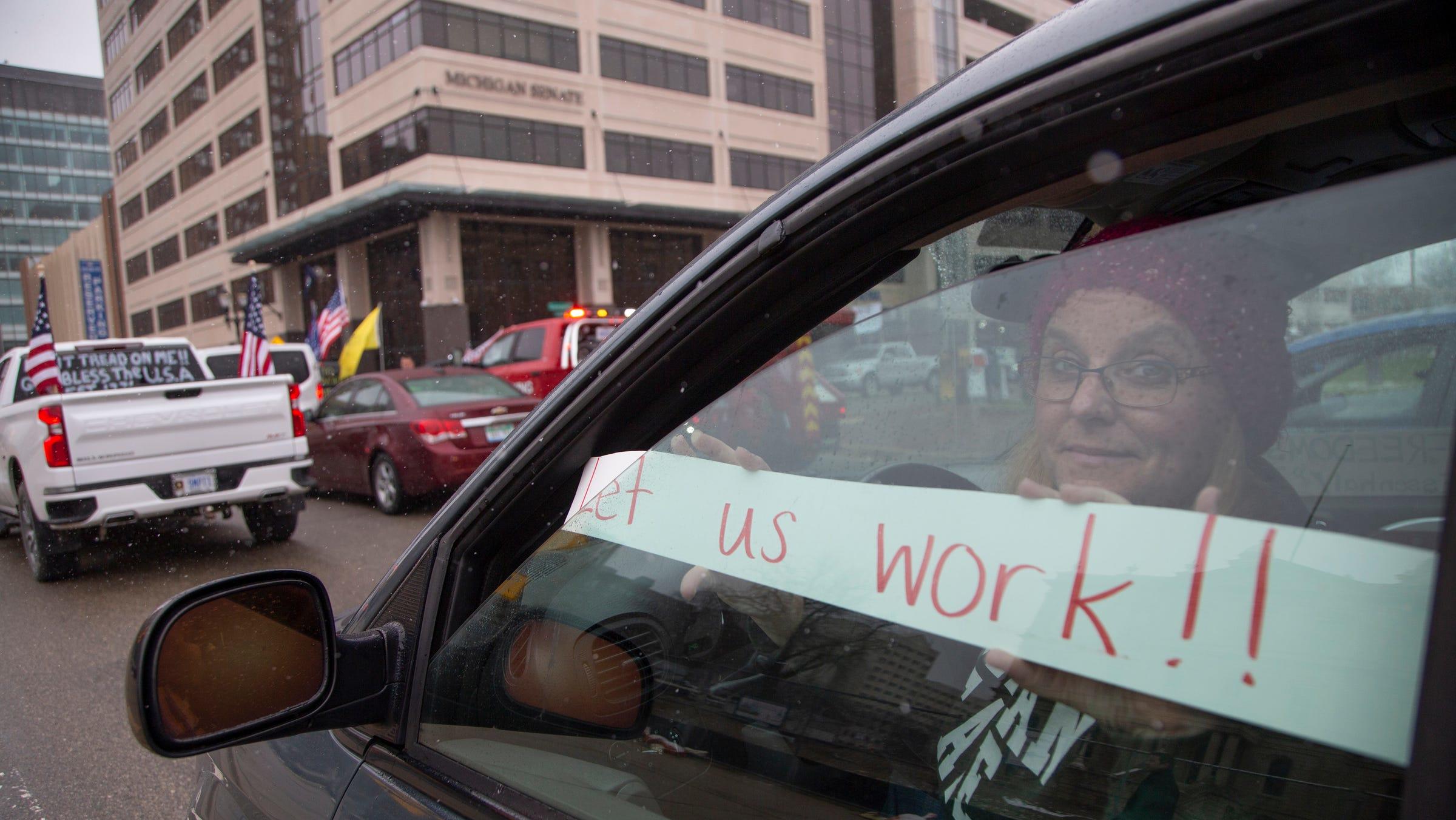 Thousands protest stay-home order in Michigan