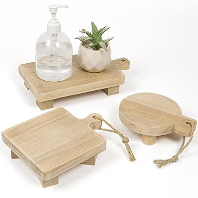 Wood Pedestal Plant Stand, Plant Pot Soap Stand, Wood Riser Soap Tray for  Kitchen Sink, Dish Soap Tray for Kitchen Bathroom Counter, Counter Soap Dish  Decor- Set of 2 