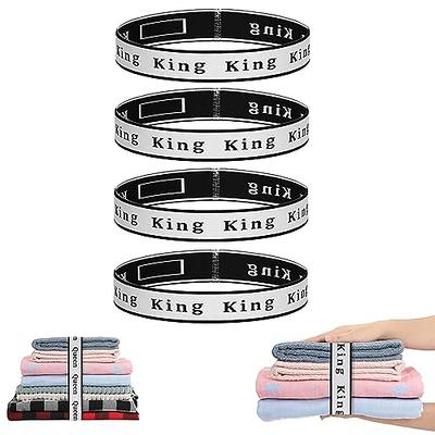 wuher 16Pcs Bed Sheet Organizer Bands Sheets Labels for Elastic